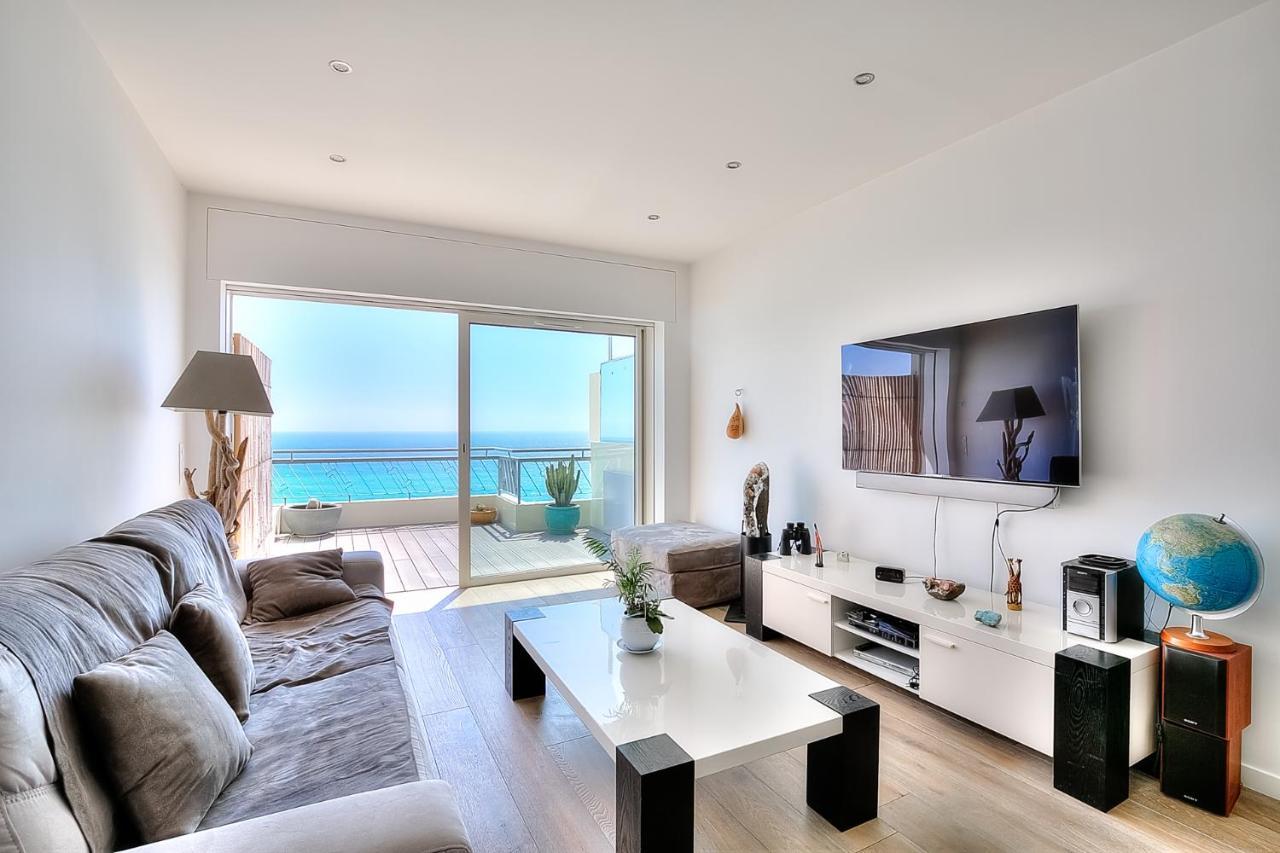 Apartamento Le Florentina, Dernier Etage Avec Terrasse, Vue Sur La Baie Des Anges Niza Exterior foto