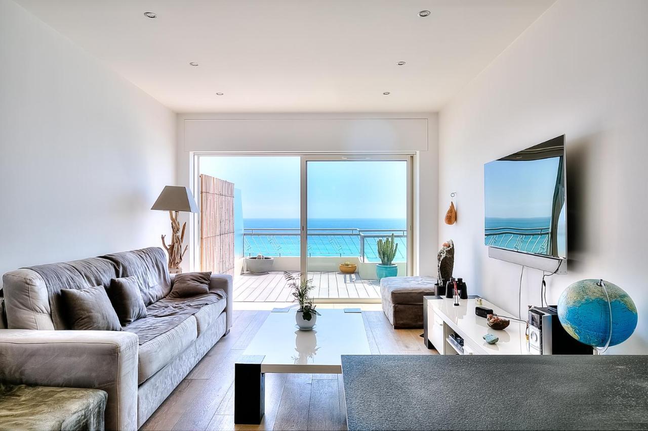 Apartamento Le Florentina, Dernier Etage Avec Terrasse, Vue Sur La Baie Des Anges Niza Exterior foto