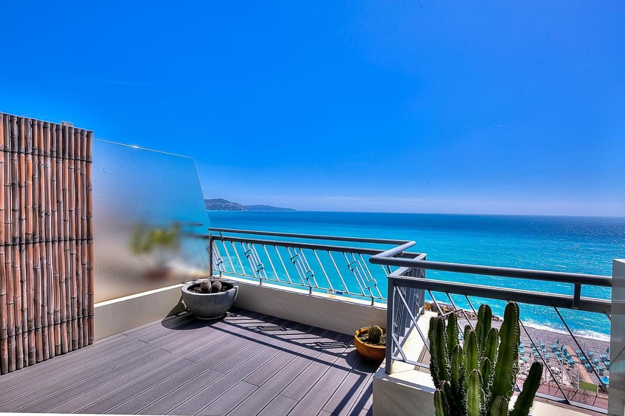 Apartamento Le Florentina, Dernier Etage Avec Terrasse, Vue Sur La Baie Des Anges Niza Exterior foto