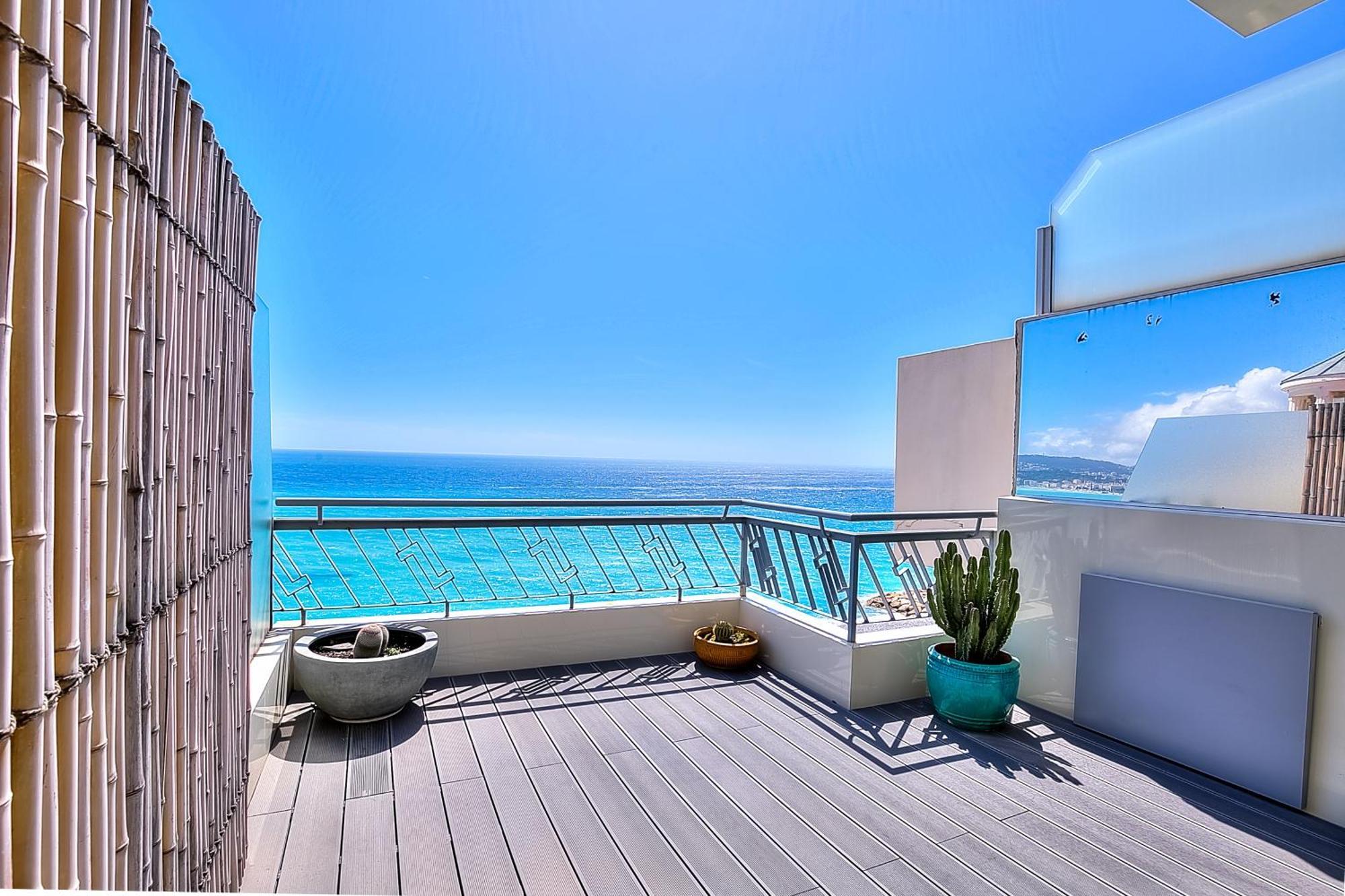 Apartamento Le Florentina, Dernier Etage Avec Terrasse, Vue Sur La Baie Des Anges Niza Exterior foto